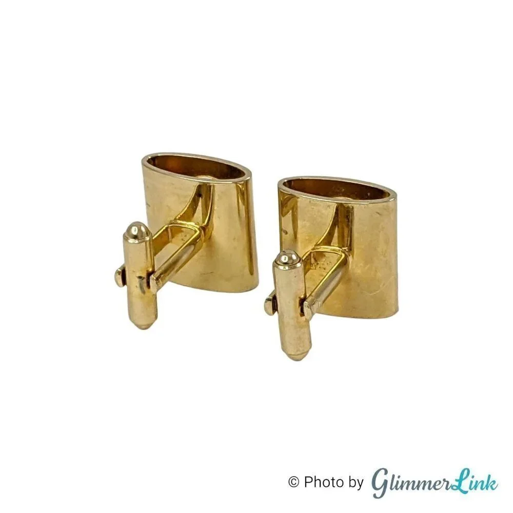 Vintage 5th Avenue Shields Gold Tone Rectangular Rhinestone Cufflinks